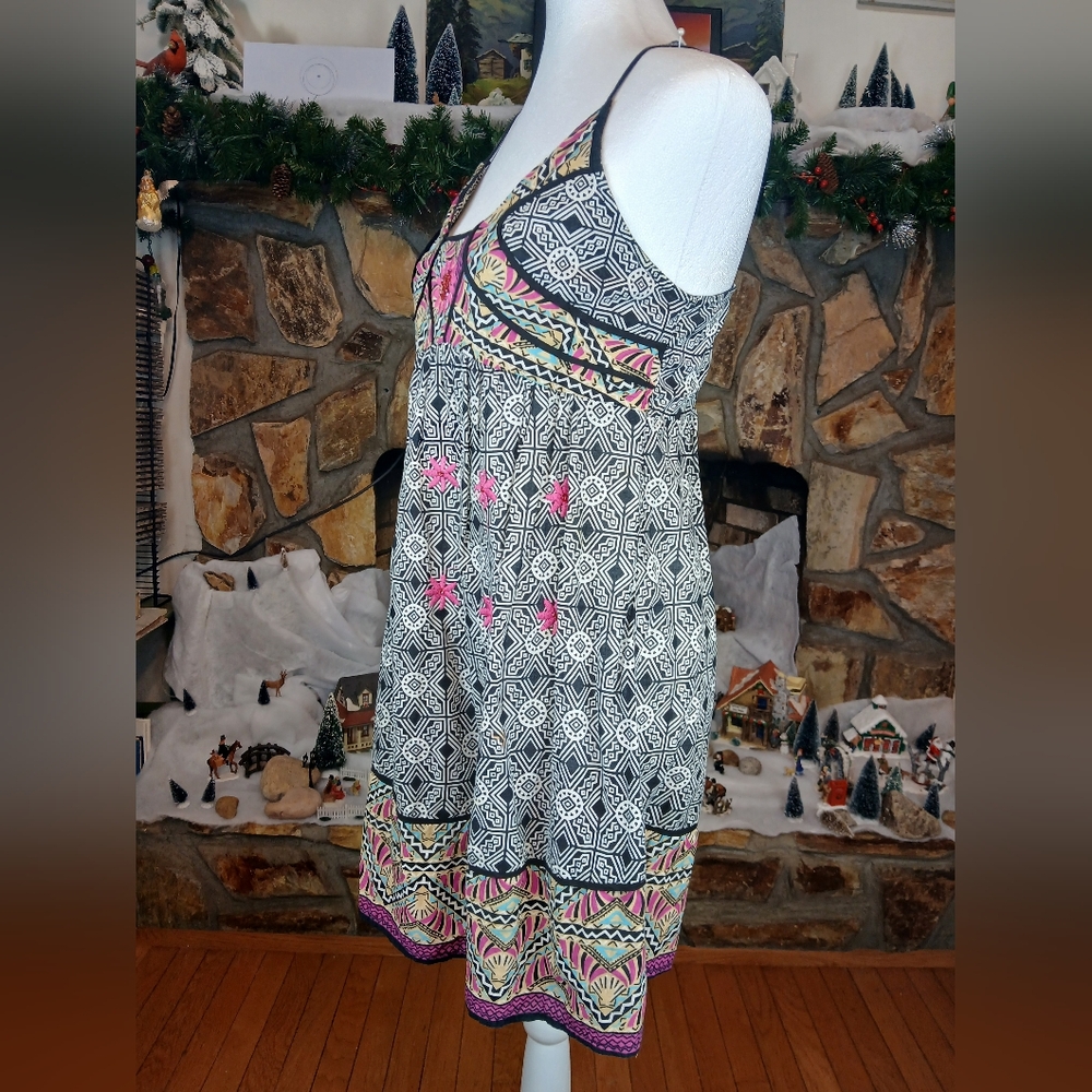 Grifflin Paris Y2k Colorful Geometric Pattern Dress Large Adjustable Straps - Picture 6 of 12